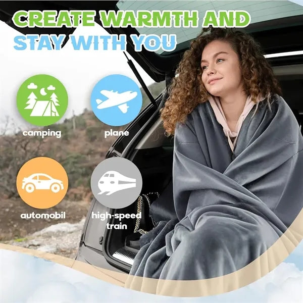 2 in 1 Premium Soft Travel Airplane Blanket and Pillow