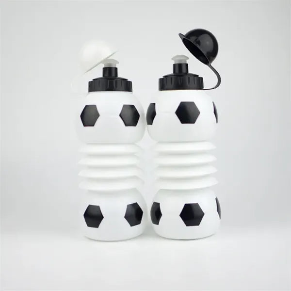 Folding Plastic Water Bottle with Soccer Ball Style