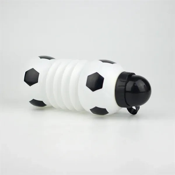 Folding Plastic Water Bottle with Soccer Ball Style
