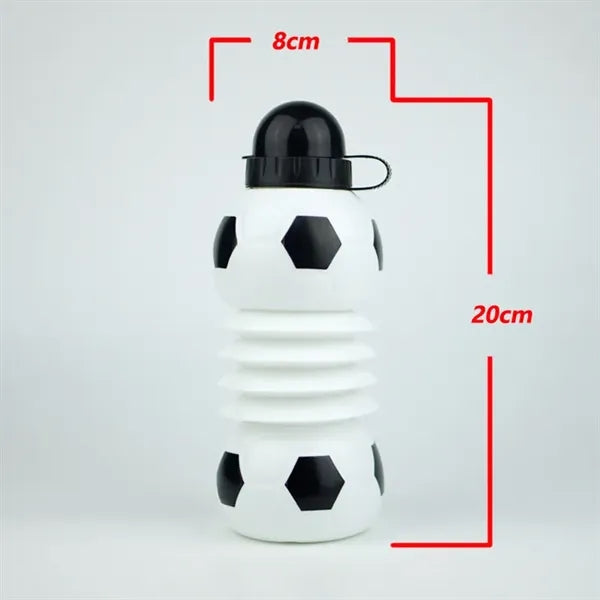 Folding Plastic Water Bottle with Soccer Ball Style