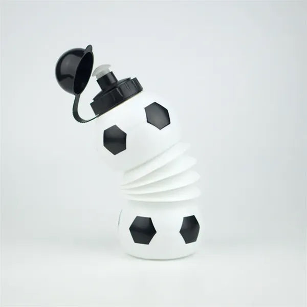 Folding Plastic Water Bottle with Soccer Ball Style