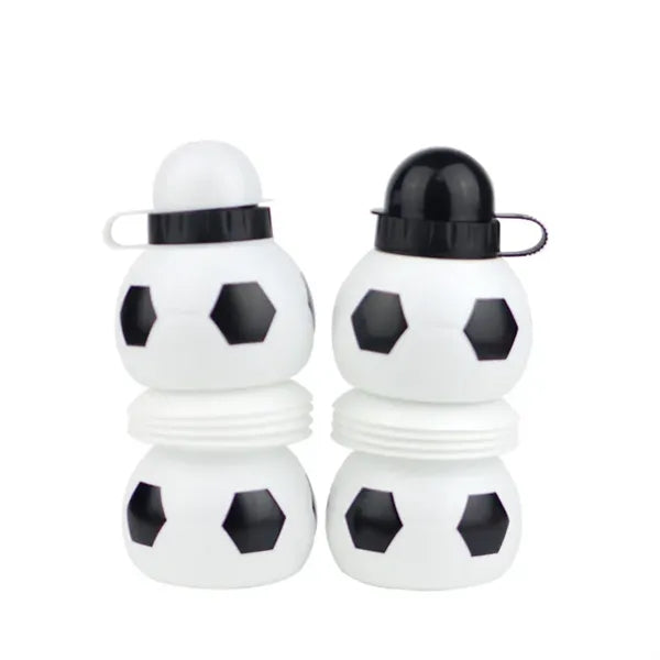Folding Plastic Water Bottle with Soccer Ball Style