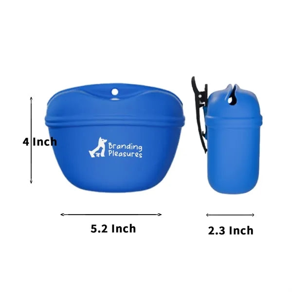 Magnetic Silicone Pet Treat Bag With Belt Clip Portable