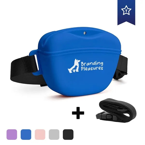 Silicone Pet Treat Waist Pouch With Adjustable Belt Strap