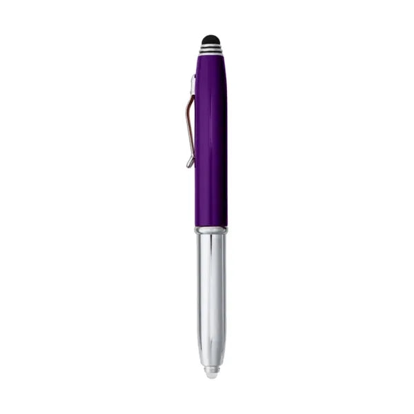 Union Printed - 3 in 1 Flashlight and Stylus Metal Pen