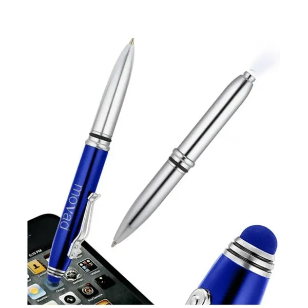 Union Printed - 3 in 1 Flashlight and Stylus Metal Pen