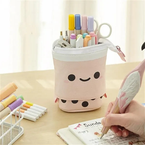Standing Pencil Case Cute Telescopic Pen Holder Kawaii