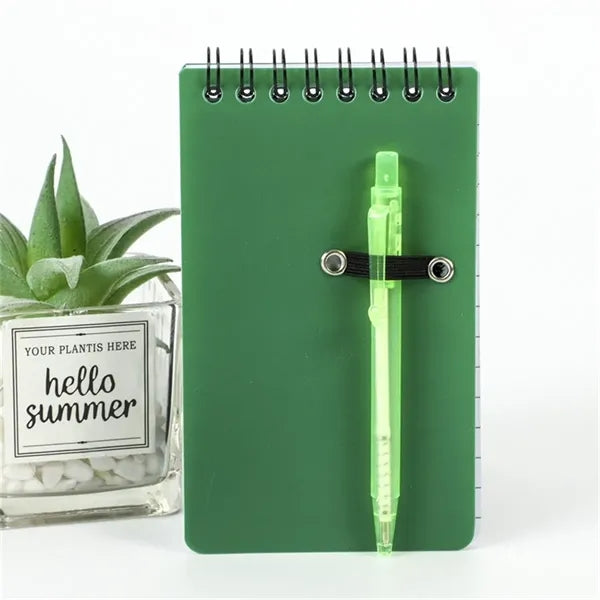 A7 Pocket Spiral Notebook with Pen 5*3 inch 50 Sheets