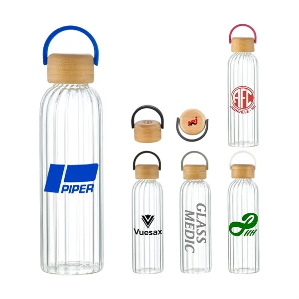 Fresco 21 oz Glass Bottle with Bamboo Lid