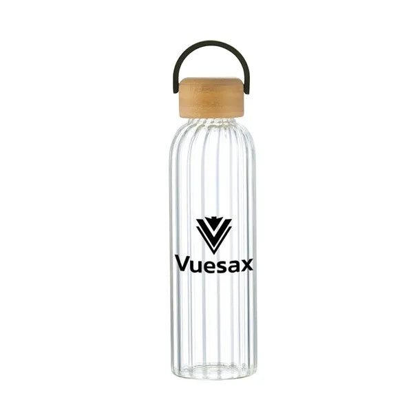 Fresco 21 oz Glass Bottle with Bamboo Lid