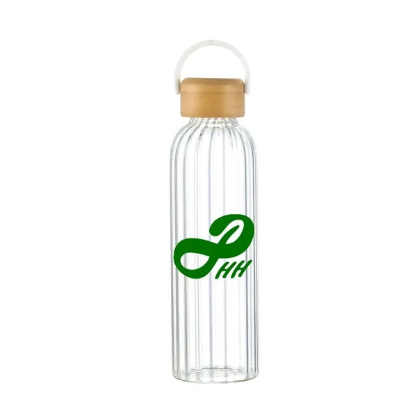 Fresco 21 oz Glass Bottle with Bamboo Lid