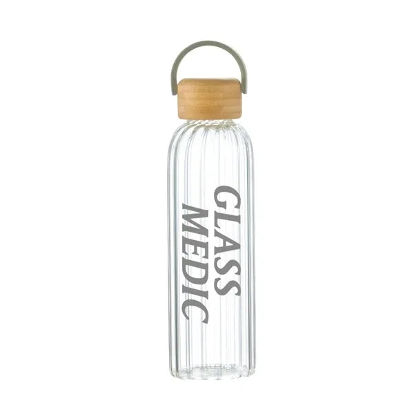 Fresco 21 oz Glass Bottle with Bamboo Lid