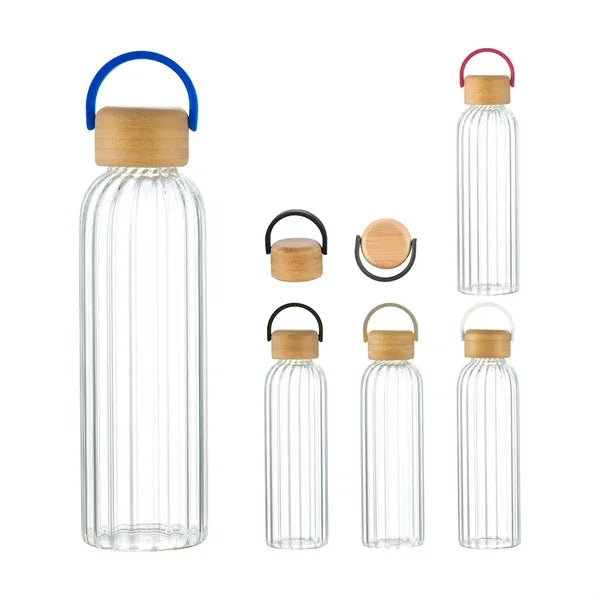 Fresco 21 oz Glass Bottle with Bamboo Lid
