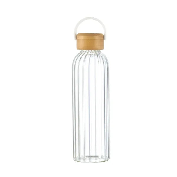 Fresco 21 oz Glass Bottle with Bamboo Lid