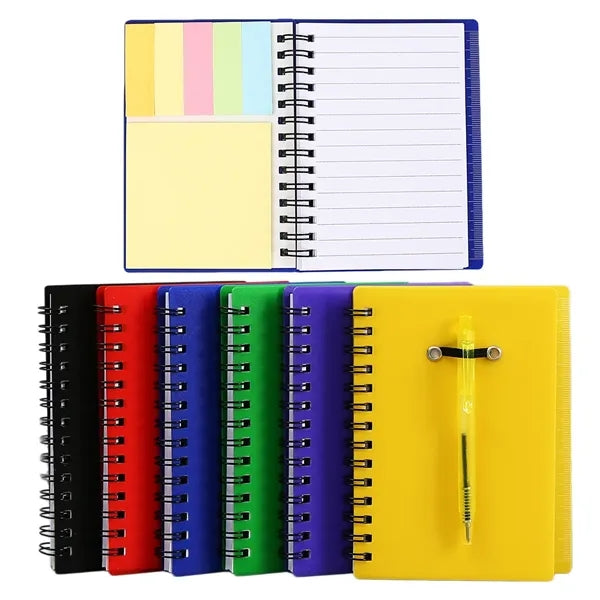 Pocket Spiral Notebook Set 5.2*3.9 in with Pen Sticky Notes