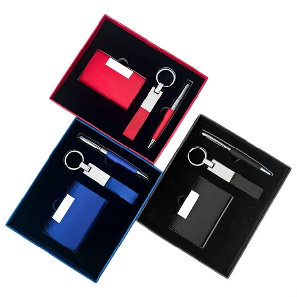 Metal Business Gift Set, Keychain, Card Holder and Pen