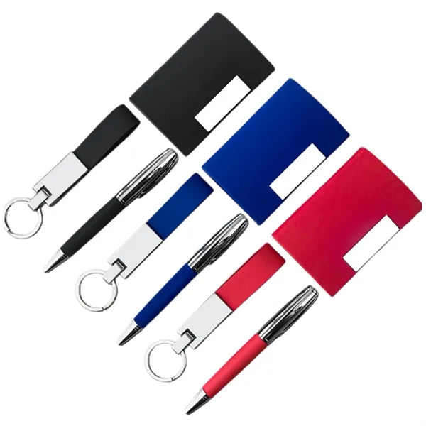 Metal Business Gift Set, Keychain, Card Holder and Pen