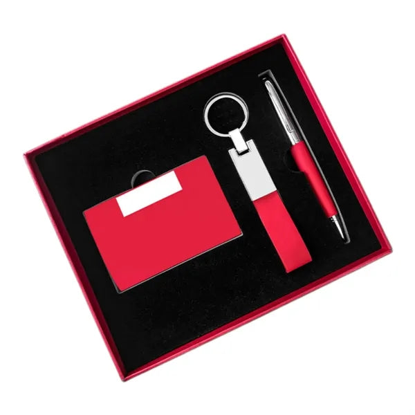 Metal Business Gift Set, Keychain, Card Holder and Pen