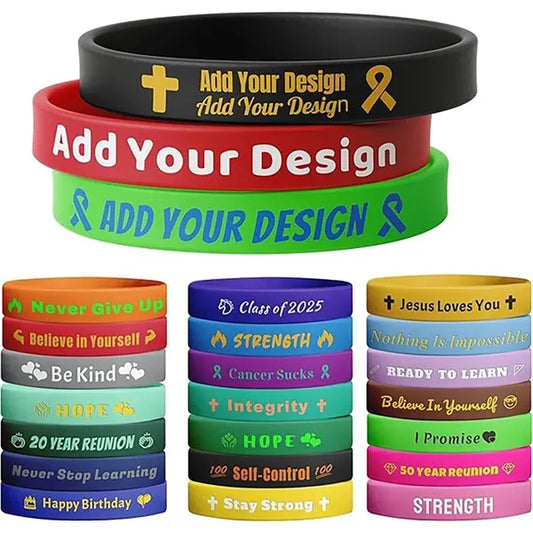 Rubber Bracelet with Text Clipart Logo