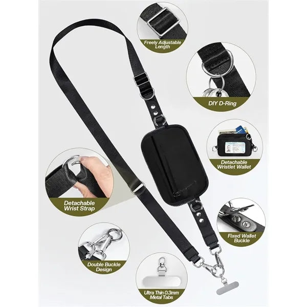 Lanyard with Detachable RFID Wristlet Wallet