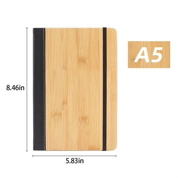 A5 bamboo grain cover journal notebook for office school