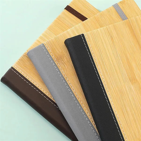 A5 bamboo grain cover journal notebook for office school