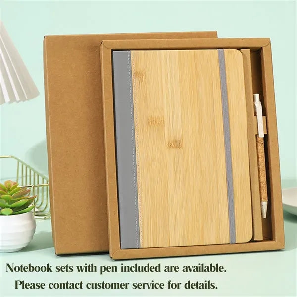 A5 bamboo grain cover journal notebook for office school