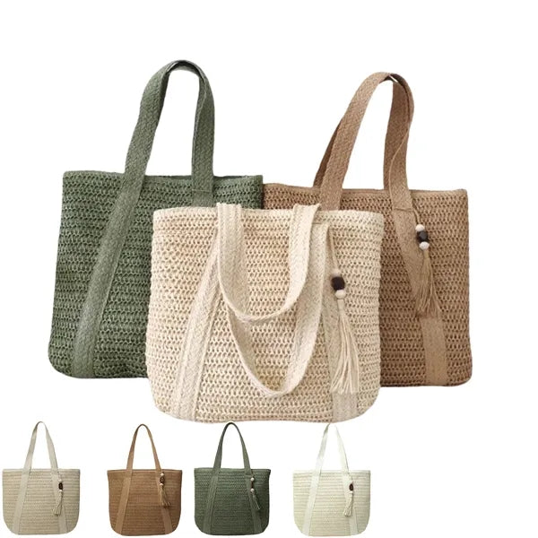Beach Tote Straw Bag for Summer Vacation