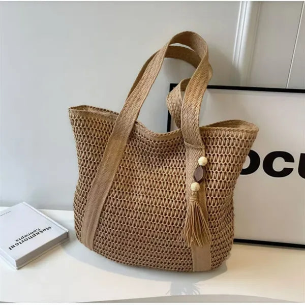 Beach Tote Straw Bag for Summer Vacation
