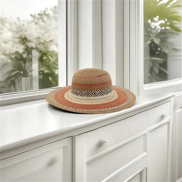 Straw Tote Bag Sun Hat Set Summer Beach Travel Women