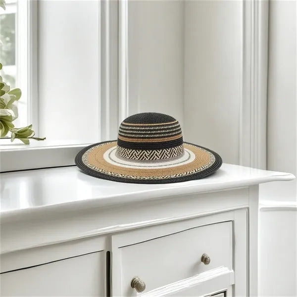 Straw Tote Bag Sun Hat Set Summer Beach Travel Women