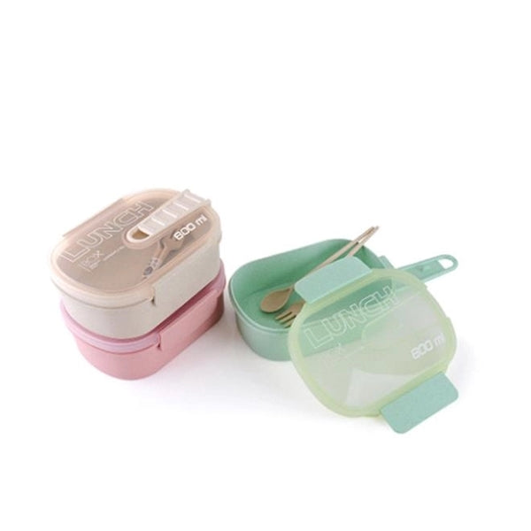 800ml Students' Wheat Straw Fiber Lunchbox