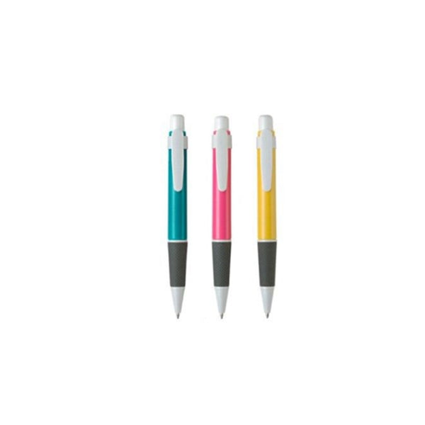 Classic plastic ballpoint pen with silicone grip