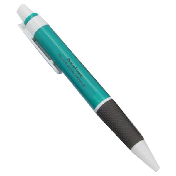 Classic plastic ballpoint pen with silicone grip