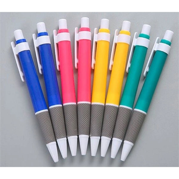 Classic plastic ballpoint pen with silicone grip