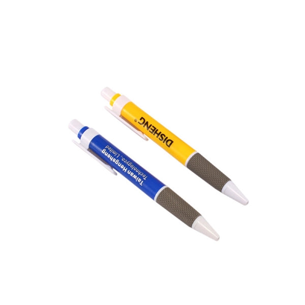 Classic plastic ballpoint pen with silicone grip