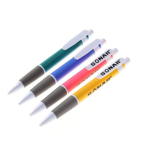 Classic plastic ballpoint pen with silicone grip