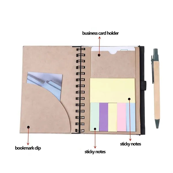 Kraft Paper Notebook With Solar Powered Calculator