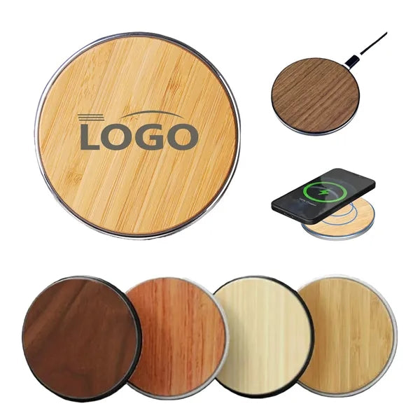15W Wooden Round Wireless Charger