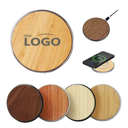 15W Wooden Round Wireless Charger