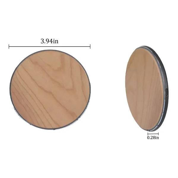 15W Wooden Round Wireless Charger
