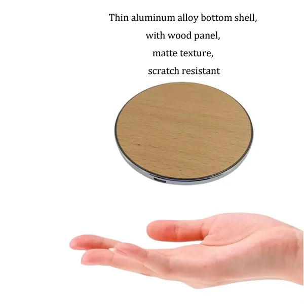 15W Wooden Round Wireless Charger