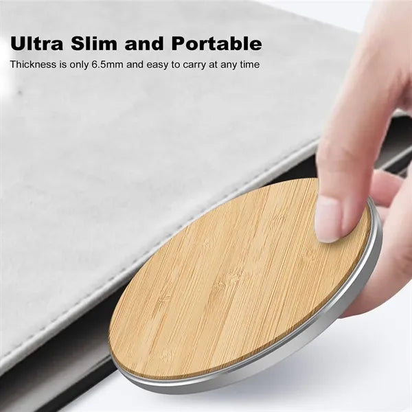 15W Wooden Round Wireless Charger
