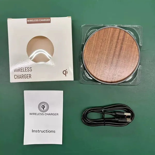 15W Wooden Round Wireless Charger
