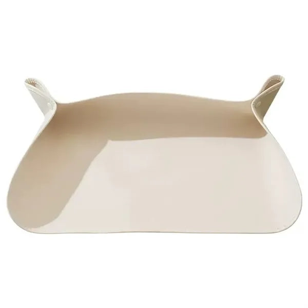 Premium PU Leather Buckle Pet Feeding Mat