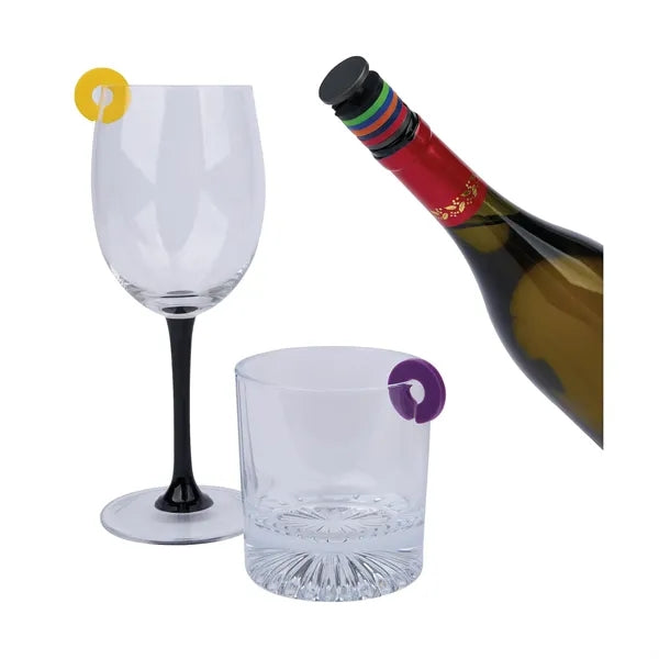 Rocco Aluminum Bottle Stopper with Glass Markers