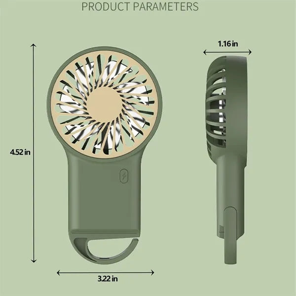 Handheld Foldable USB Mini Fan with Carabiner