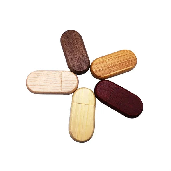 32GB Oval Wooden USB Flash Drive