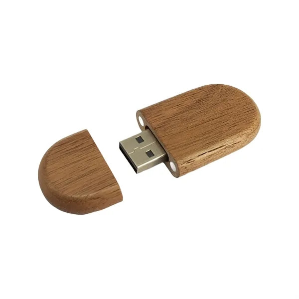32GB Oval Wooden USB Flash Drive