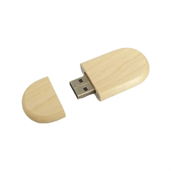 32GB Oval Wooden USB Flash Drive